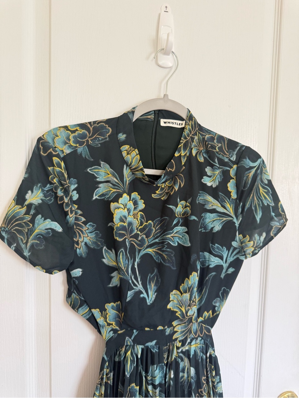 Whistles Lyle Print Alexandra Open Back Midi Dress - Picture 3 of 6